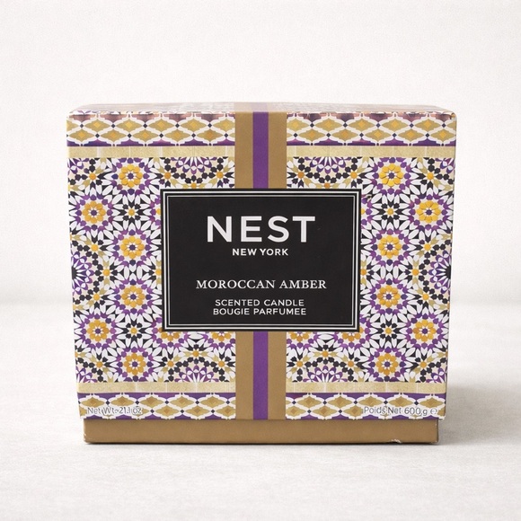 NEST Fragrances Moroccan Amber Candle - Purple and Gold Pattern - Picture 5 of 5